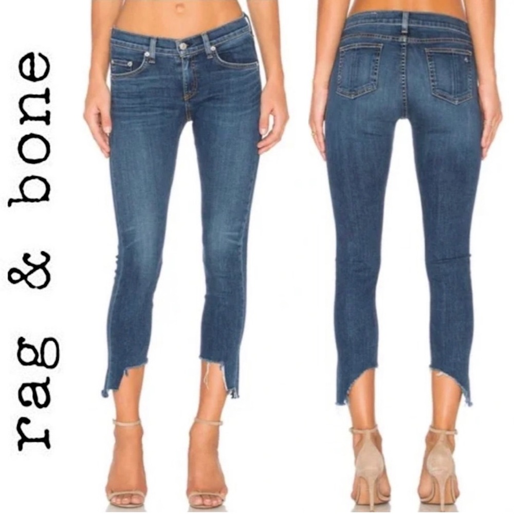 RAG & BONE Jeans Cate Step Hem Mid Rise Ankle Skinny in Hampton Size 24 - Picture 1 of 16